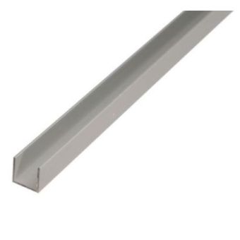 U Profile Anodised Aluminium Silver - 10 x 20 x 10 x 1.5 / 1m