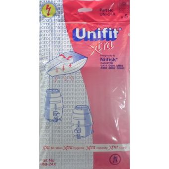 Unifit UNI-24X Vacuum Cleaner Dust Bags Nilfisk Compatible I Pack of 5