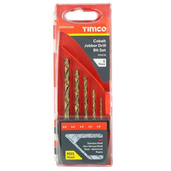 Cobalt Jobber Drill Bit Set 2-6mm - 5 pieces
