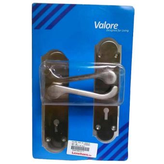 Valore Satin Chrome Lever On Lock Plate Door Handles