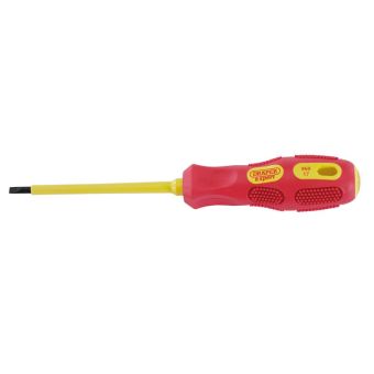 VDE Approved Fully Insulated Plain Slot Screwdriver, 4.0 X 100mm