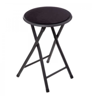 Velvet Folding Stool - Black