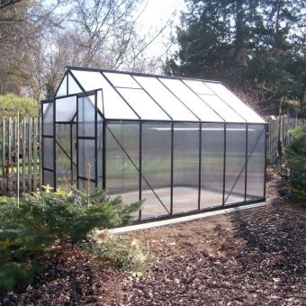 The Vitavia Phoenix Low Threshold Greenhouseb-8ft x 14ft-Black-Polycarbonate (Opaque)