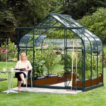 The Vitavia Saturn 8ft x 6ft Green Finish - Standard Horticultural Glass