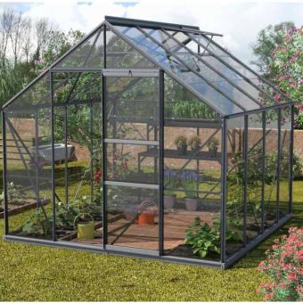 The Vitavia Neptune 8ft x 14ft Black With Horticultural Glass