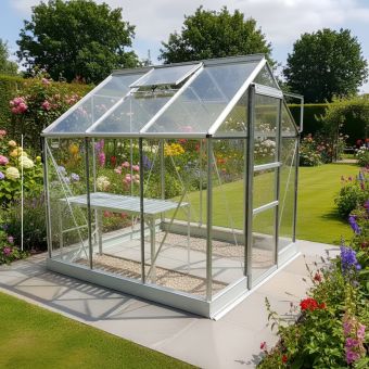 The 6ft x 6ft Silver Finish - Toughened Glass