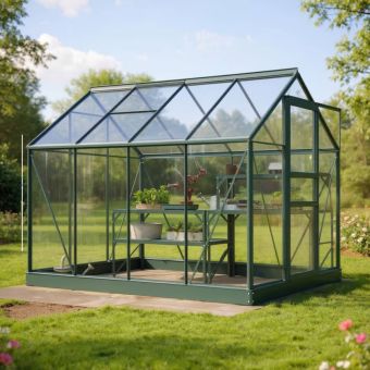 The Venus 6 x 8 (1.93 x 2.57m) Green - Toughened Glass