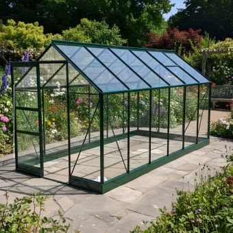 6ft x 12ft Vitavia Apollo Green Finish Greenhouse - Toughened Glass