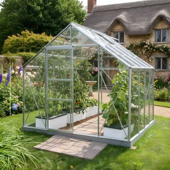 The Vitavia Neptune 8ft x 8ft Silver Finish - Standard Glass