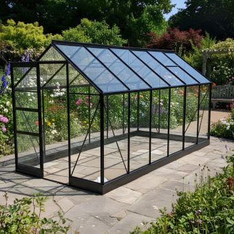 Vitavia Apollo 7500 Greenhouse 6x12 Black | Integral Base Plinth, No-Step Entrance & 3mm Horticultural Glass