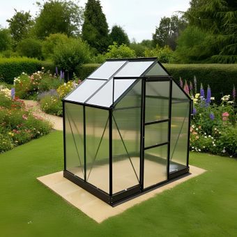 Vitavia Apollo 2500 6x4 Black Greenhouse | Polycarbonate Glazing | Integral Base
