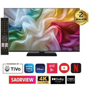Walker 55" 4K UHD Smart TV – TiVo Smart Platform, Saorview & Satellite, Dolby Vision