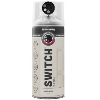 Rust-Oleum Switch Warm Beige Satin Multi-Surface Spray Paint 400ml – 5-in-1 Adjustable Nozzle