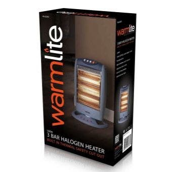 Warmlite Oscillating Halogen Heater - 1200W 3 Bars