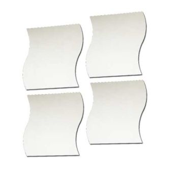 30cm x 30cm Deco Wavy Mirror Tiles - Pack of 4