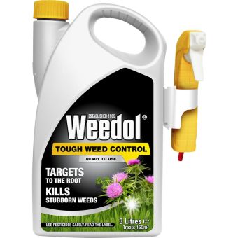 Weedol Tough Weed Control Ready to Use 3L – Effective Weed Killer for Lawns and Gardens, Kills Weeds to the Root