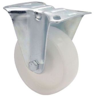 Fixed Castor White 100mm - 70kg