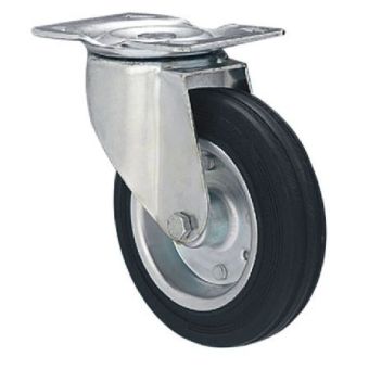 Castor Swivel Black 125mm - 100kg