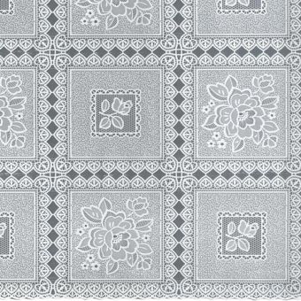 White Lace Effect Oilcloth 140cm Wide Table Cover I Per Metre