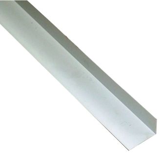 White PVC Unequal L-shaped Angle Profile 10mm x 20mm x 1m