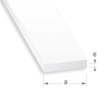White PVC Flat Strip - 25mm x 5mm x 1m