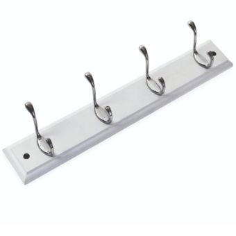 Winchester 4 Hook White & Chrome Hat & Coat Rack – Stylish & Practical Wall-Mounted Storage Solution