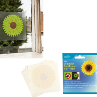Ashley Window Sunflower Fly Traps - 4 Pack I UV Resistant Sticky Traps