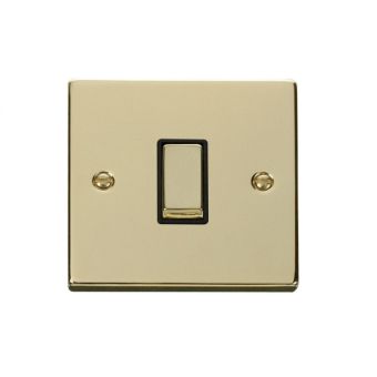 1Gang Brass Socket 13a Black Victorian