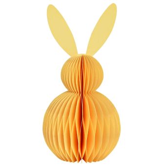 Yellow Honeycomb Rabbit - 11x20x11cm Eco-Friendly PaperCardboard Decorative Figurine for Home Decor