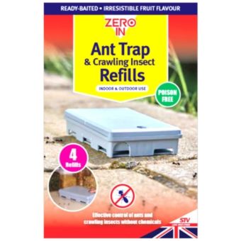 Zero In Ant and Crawling Insect Trap Refills 4 Pack Poison-Free Indoor and Outdoor Use