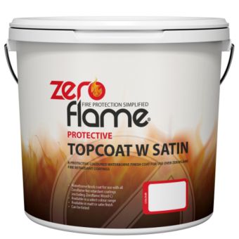 Zeroflame Topcoat W Satin White Base 5L Fire Retardant Protective Finish