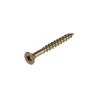 Zinc Yellow Single Pozi Countersunk Woodscrew - M6 x 40