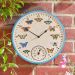 Papillons Garden Wall Clock 12 Inch – Weather Resistant Indoor & Outdoor Clock
