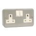 2 Gang Metal Socket Switched