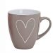 Ceramic Mug with Heart Design – Grey | Stylish Everyday Tea & Coffee Cup 350ml