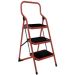 3 Tread Step Stool - Red Finish