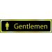 Centurion Black / Brass GENTLEMEN Sign - 200 X 50mm