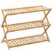 Folding Bamboo Shoe Rack 9 Pair | 3-Tier Compact Shoe Storage Unit