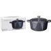 Siaki 26cm Cast Iron Casserole Pan with Lid 4.4L Grey Oven Safe Dish