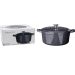Siaki 28cm Cast Iron Casserole Pan with Lid 5.1L Grey Oven Safe Dish