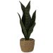 Artificial Green Plant in Seagrass Planter – 34cm | Realistic Decorative Plant for Home & Office