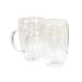 Ashley Double Wall Glass Mugs with Handles - 2 Pieces