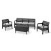 Keter Delano 3 Seater Lounge Set with Salemo Table Graphite