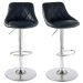 Black Barstools with Back Rest - 2 Pieces
