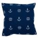 Blue Maritime Cushion 40 x 40cm I Decorative Pillow with Anchor Design
