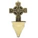 Brass Abbey Celtic Cross Waterfont – Small Black & Brass