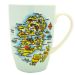 Ceramic Ireland Map Mug I Colourful Irish Map Souvenir Mug Featuring Landmarks and Counties