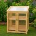 Compact Wooden Greenhouse with Polycarbonate Panels and Two Shelves for Gardens and Balconies