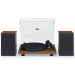 Crosley Bluetooth Turntable with External Stereo Speakers, Built-In Amplifier, Anti-Vibration Feet, Adjustable Tonearm and RCA Output – Walnut