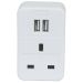 Dencon 13A Socket Adaptor Plug with Dual USB 2.4A Charging Ports